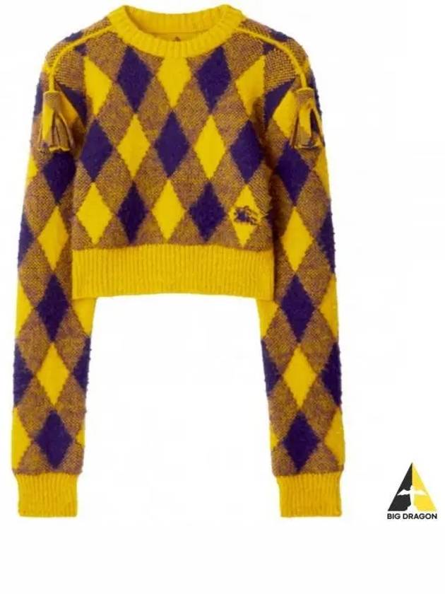 Argyle Wool Knit Top Yellow - BURBERRY - BALAAN 2