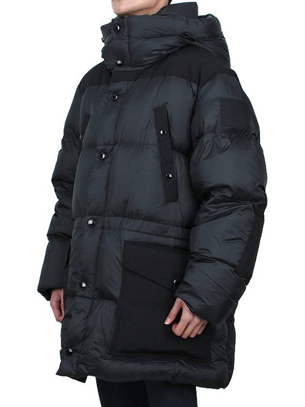 Logo Applique Nylon Puffer Padding Charcoal Grey - BURBERRY - BALAAN 5