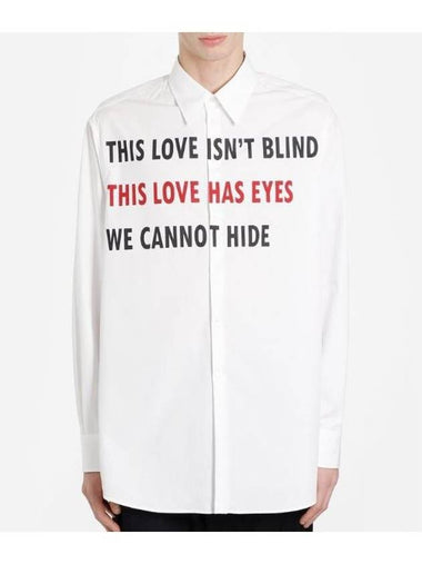 Men's Slogan Logo Long Sleeve Shirt White - VALENTINO - BALAAN 1