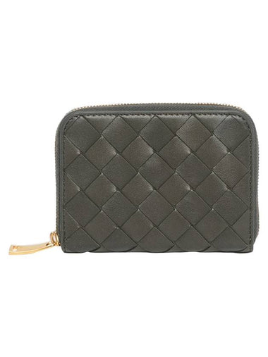 Intrecciato Zipped Coin Wallet Dark Green - BOTTEGA VENETA - BALAAN 1