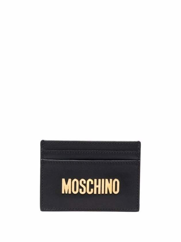 BLACK LEATHER CARDHOLDER 813280013555 - MOSCHINO - BALAAN 1