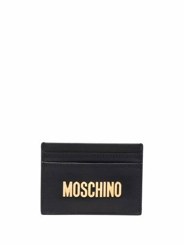 BLACK LEATHER CARDHOLDER 813280013555 - MOSCHINO - BALAAN 1