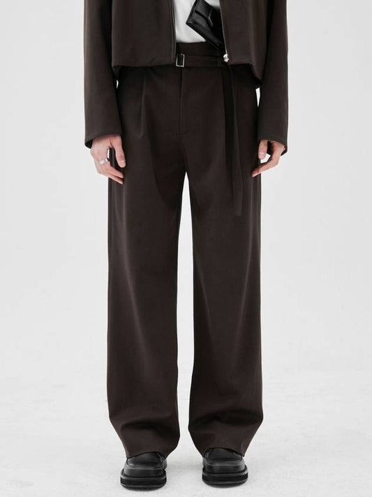 Double loop belt slacks pants brown - MUILL - BALAAN 2