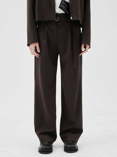 Double Loop Belt Slacks Brown - MUILL - BALAAN 1