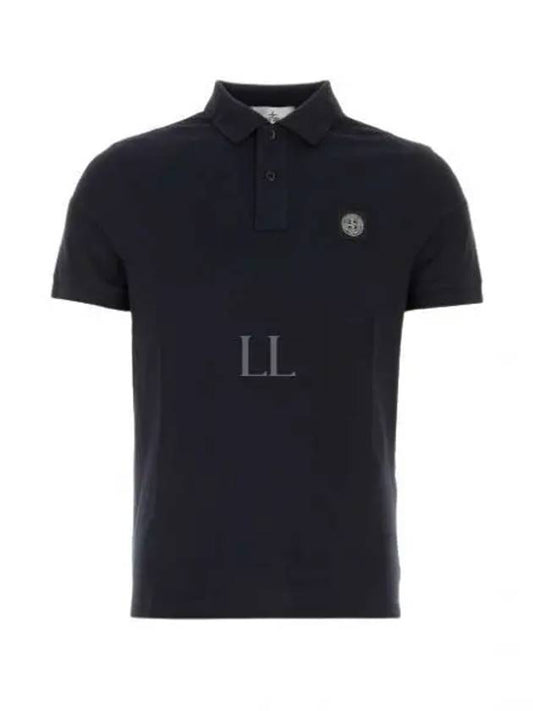 Pique Stretch Cotton Short Sleeve Polo Shirt Navy - STONE ISLAND - BALAAN 2