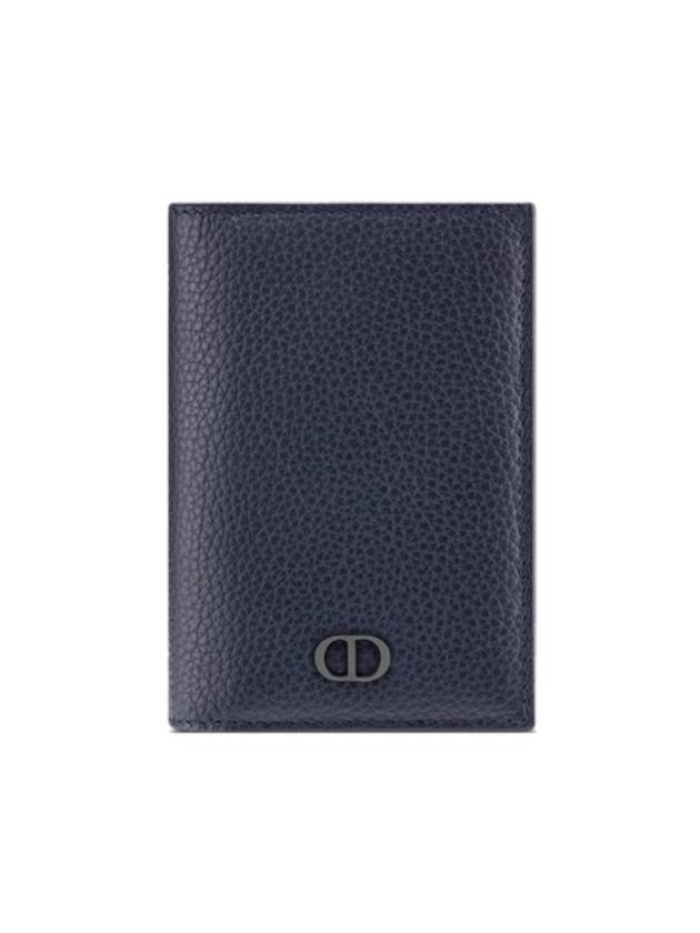 CD Icon Grained Calfskin Card Wallet Navy - DIOR - BALAAN 1