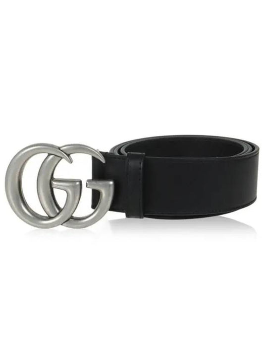 Double G Buckle Leather Belt Black - GUCCI - BALAAN 2