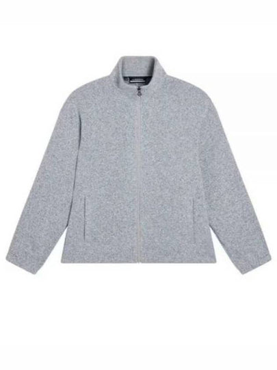 Lorentz Mid Layer Zip-Up Jacket Light Grey Melange - J.LINDEBERG - BALAAN 2