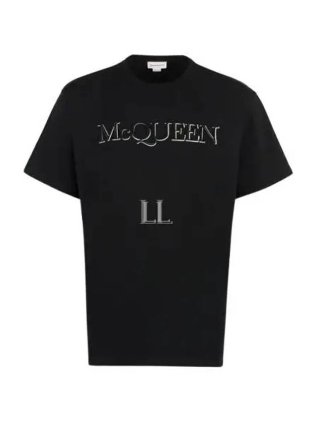 Girocolo Logo Short Sleeve T-Shirt Black - ALEXANDER MCQUEEN - BALAAN 2