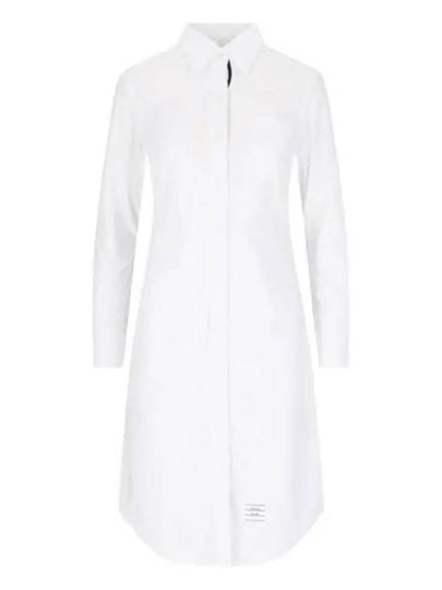 Women's Hidden Oxford Shirt Long Dress White - THOM BROWNE - BALAAN 2