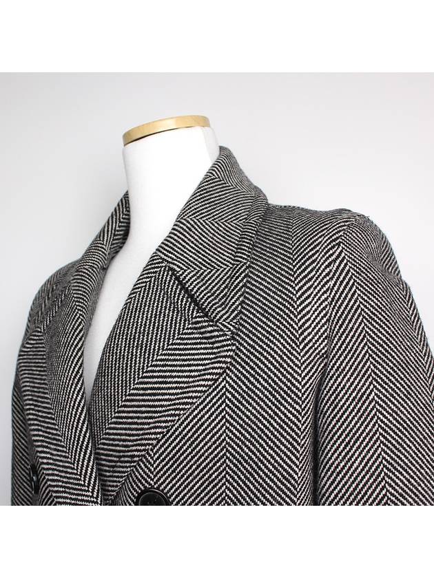 Black and white wool blend herringbone coat 44 55 - IRO - BALAAN 4