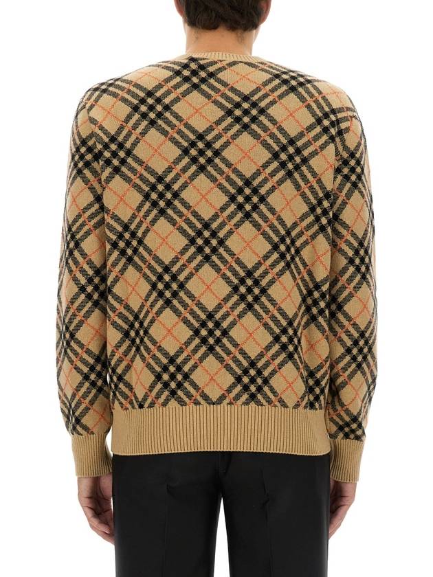 Check Cashmere Knit Top Sand - BURBERRY - BALAAN 4