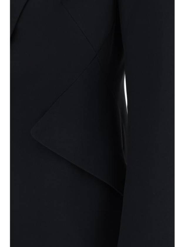 Peak Shoulder Leaf Crepe Jacket Black - ALEXANDER MCQUEEN - BALAAN 4