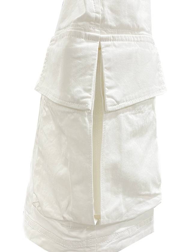 Logo Patch Pocket Banding Bermuda Shorts White - STONE ISLAND - BALAAN 5