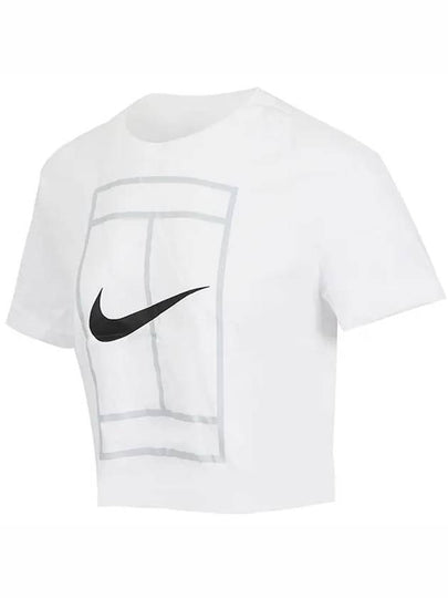 Court Heritage Dri Fit Crop Short Sleeve T-Shirt White - NIKE - BALAAN 2