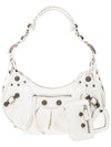 Le Cagole Small Leather Shoulder Bag White - BALENCIAGA - BALAAN 3