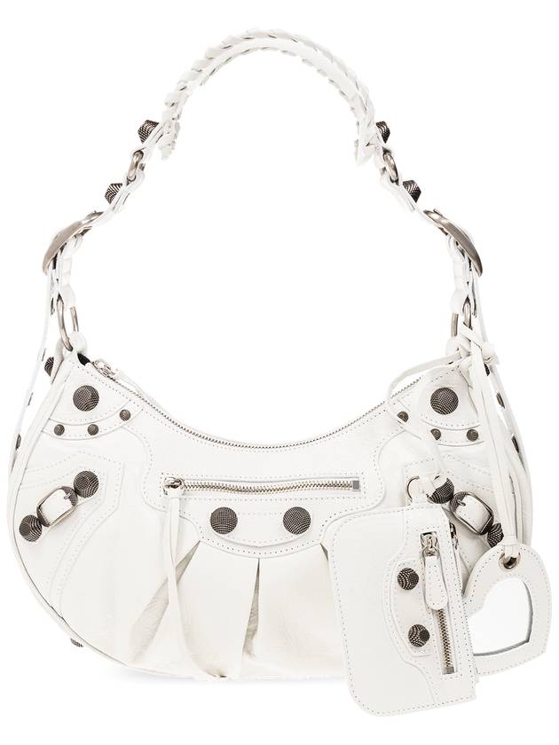 Le Cagole Small Leather Shoulder Bag White - BALENCIAGA - BALAAN 3