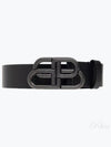 Buckle Logo Leather Belt Black - BALENCIAGA - BALAAN 2