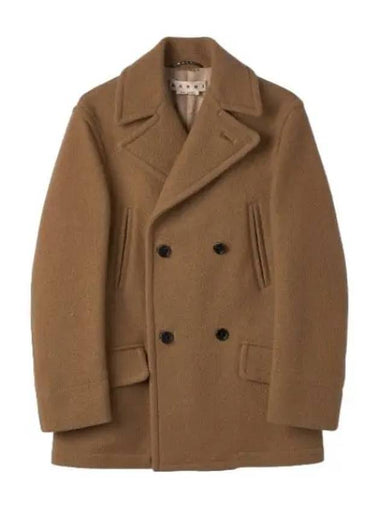 boucl wool coat earth of siena - MARNI - BALAAN 1