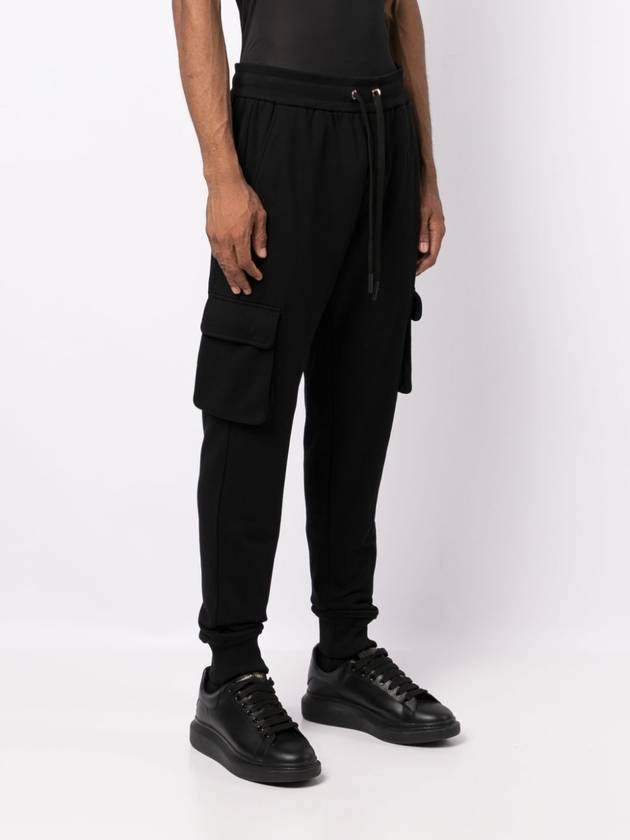 Logo Patch Drawstring Waist Cargo Track Pants Black - MOOSE KNUCKLES - BALAAN 6