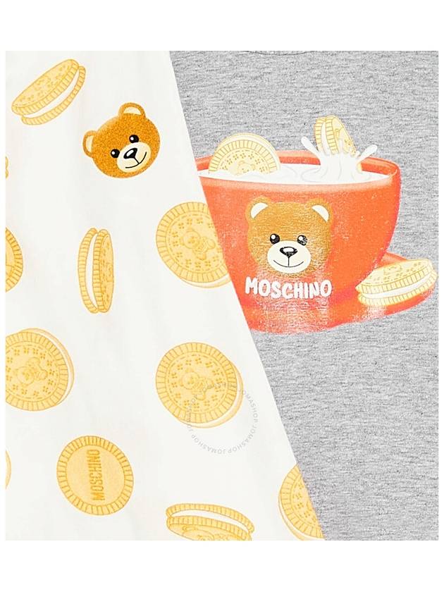 Moschino Newborn Cloud Toy Cookies Baby Set Of 2 Logo Printed Onesies, Size 9/12M - MOSCHINO - BALAAN 3