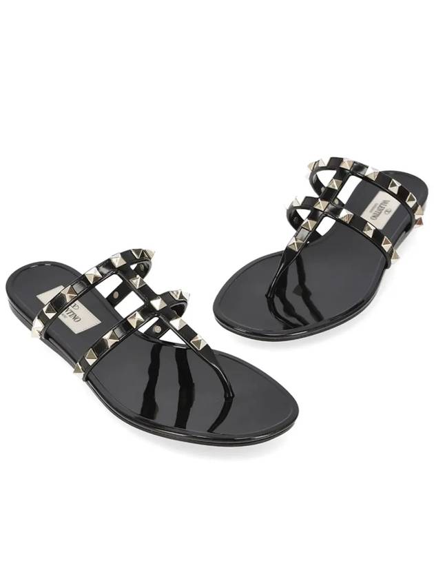 Women's Rockstud Flip Flops Black - VALENTINO - BALAAN 4