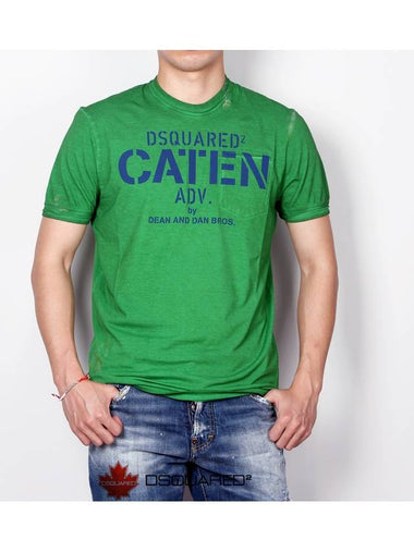 Men's CATEN Dean Dan Pocket Short Sleeve TShirt 74GC0897 Green - DSQUARED2 - BALAAN 1