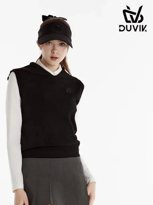 Sailor Wide Collar Knit Vest DE1WSV216BK - DUVIK - BALAAN 1