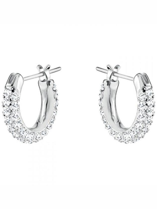 Dextera Crystal Small Hoop Earrings Silver - SWAROVSKI - BALAAN 1