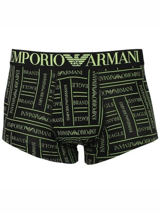 Men's Eagle Brand Logo Band Briefs Black Green - EMPORIO ARMANI - 1