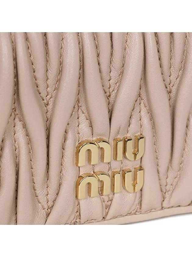 Matelasse Nappa Leather Half Wallet Powder Pink - MIU MIU - BALAAN 3