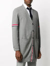 Stitched V-Neck Milano Wool Jersey Cardigan Light Grey - THOM BROWNE - BALAAN 5