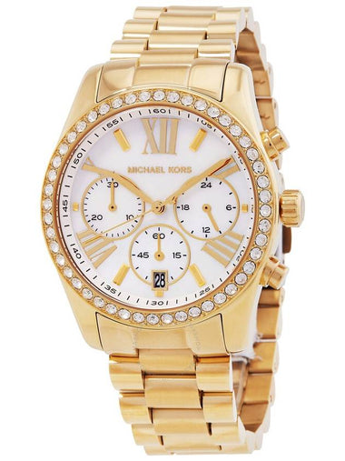 Michael Kors Lexington Chronograph Quartz Crystal White Mother of Pearl Dial Ladies Watch MK7241 - MICHAEL KORS - BALAAN 1