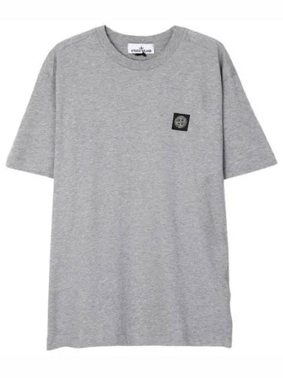 Slimfit Cotton Jersey Short Sleeve T-shirt Light Grey - STONE ISLAND - BALAAN 2