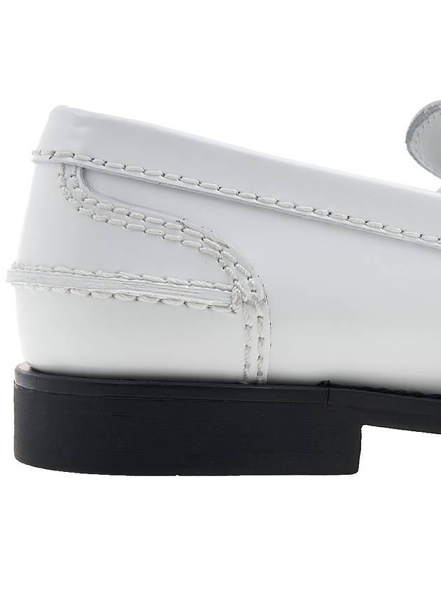 Brushed Leather Penny Loafers White - MIU MIU - BALAAN 11