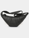 Medium Croissant Soft Grained Leather Crossbody Bag Black - LEMAIRE - BALAAN 4