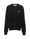 Red Heart Waffen Cardigan Black - COMME DES GARCONS - BALAAN 3