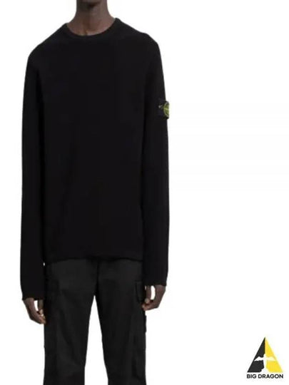 Wappen Patch Crew Neck Knit Top Black - STONE ISLAND - BALAAN 2