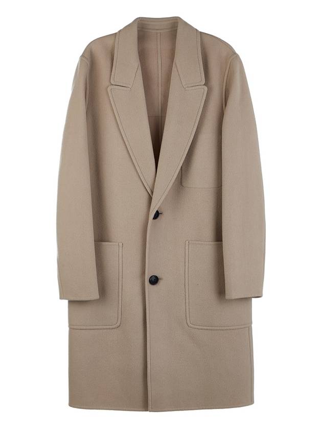 Men's Wool Cashmere Single Coat Champagne - AMI - BALAAN.