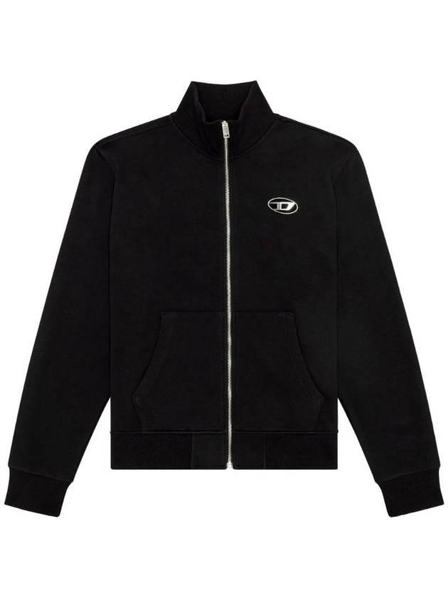 S-Genie Metallic Logo Zip Up Jacket Black - DIESEL - BALAAN 1