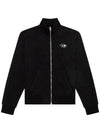 S-Genie Metallic Logo Zip Up Jacket Black - DIESEL - BALAAN 1