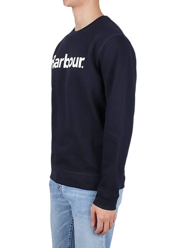 Logo Print Cotton Sweatshirt Navy - BARBOUR - BALAAN 4