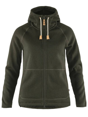 OVIK FLEECE HOODIE W DEEP FOREST - FJALL RAVEN - BALAAN 1