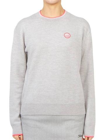 Relaxed Fit Crew Neck Sweater Grey - G/FORE - BALAAN 1