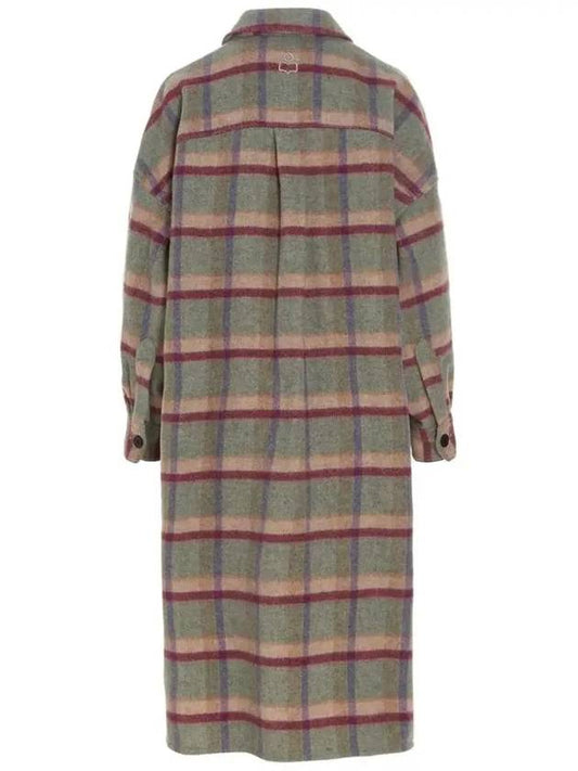 FONTIA Check Wool Long Coat Celadon MA0024FA A1D26E 60CE - ISABEL MARANT - BALAAN 2