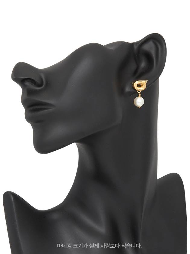 Gancini Pearl Drop Earrings Gold - SALVATORE FERRAGAMO - BALAAN 6