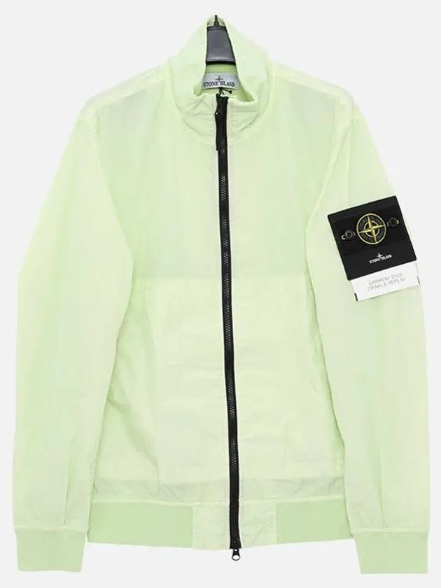 Garment Dyed Crinkle Reps Nylon Zip-up Jacket Lime - STONE ISLAND - BALAAN 4