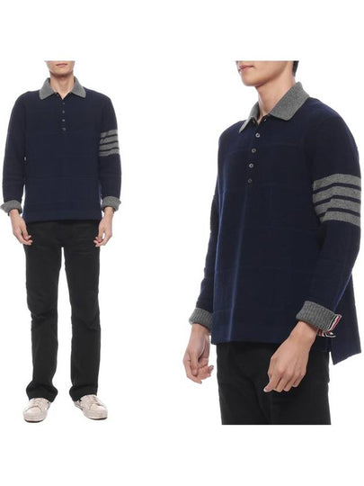 4-bar Striped Knit Top Navy - THOM BROWNE - BALAAN 2