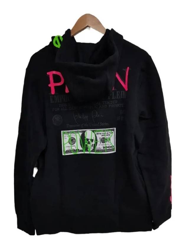 Skull Dollar Print Cotton Hoodie Black - PHILIPP PLEIN - BALAAN 4