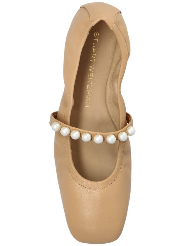 Stuart Weitzman Leather Ballerinas Goldie, Women's, Beige - STUART WEITZMAN - BALAAN 6